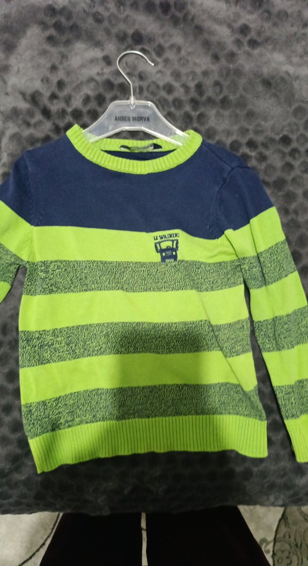 Erkek Çocuk Renkli Çizgili Triko Kazak - Görsel 2