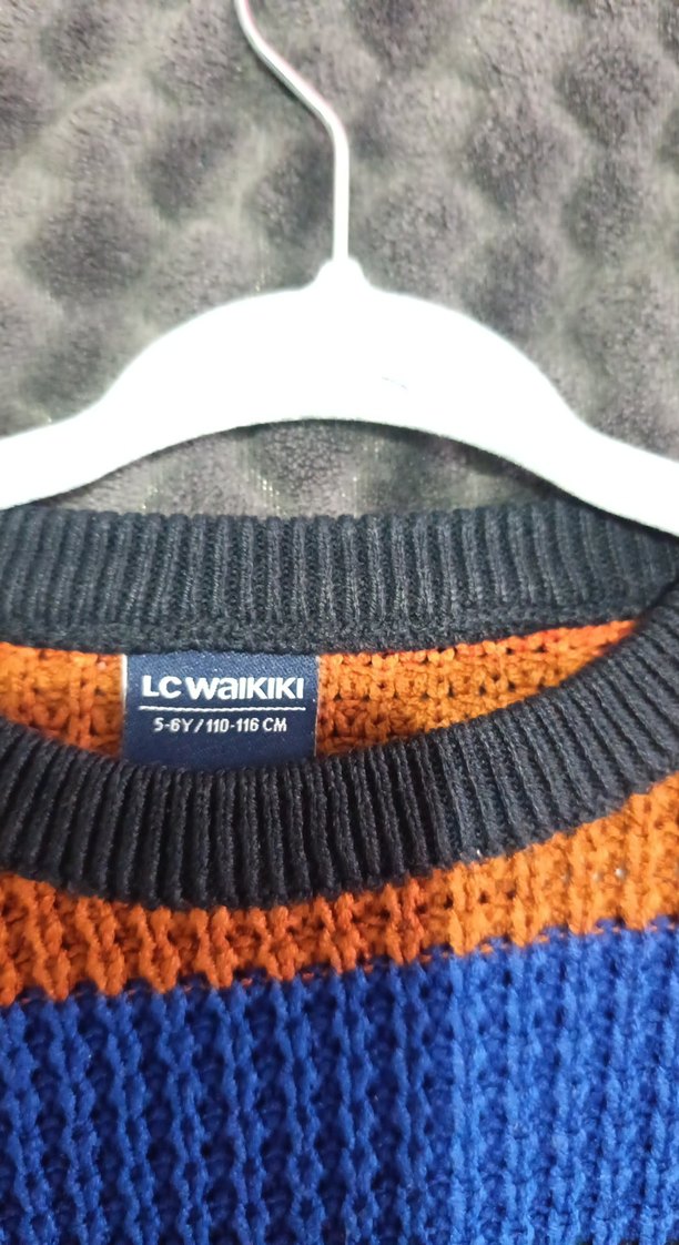 Renkli Çizgili Örgü Kadın Kazak - Görsel 2