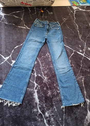 Bağcıklı Midi Boy Kadın Denim Jean