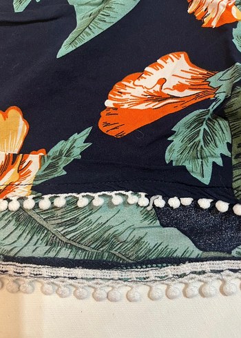 Bohem Kısa Tulum Çiçek Desenli Kadın - Görsel 2