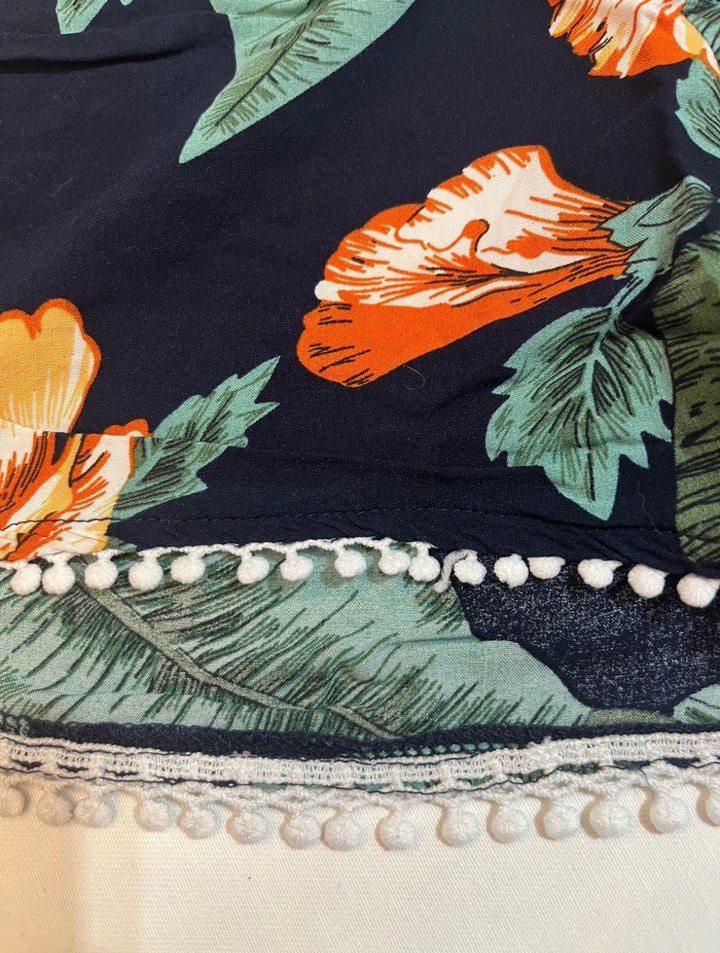 Bohem Kısa Tulum Çiçek Desenli Kadın - Görsel 2