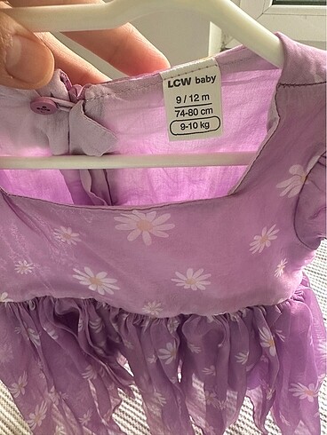 9-12 Ay Beden Papatyalı kız çocuk elbisesi