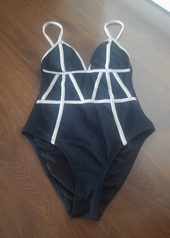 TRENDYOL&MİLLA - Lacivert Beyaz Şeritli Strappy Mayo - S - Görsel 3