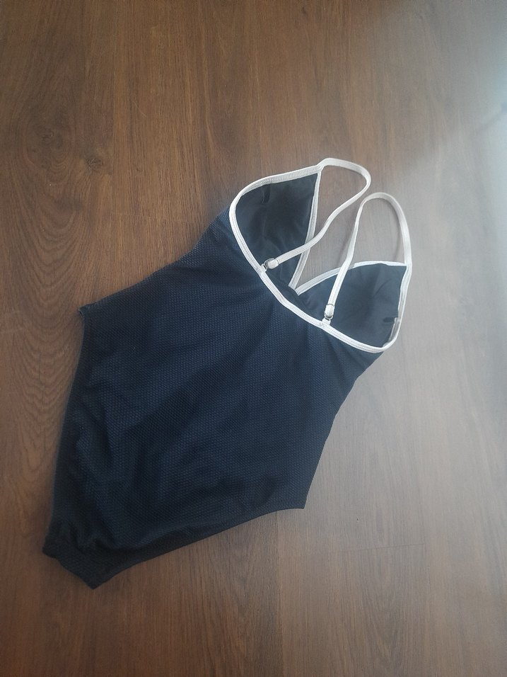 TRENDYOL&MİLLA - Lacivert Beyaz Şeritli Strappy Mayo - S - Görsel 5