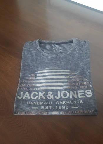 Gri Baskılı Jack&Jones Erkek Tişört - S/M
