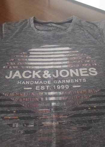 m Beden gri Renk Gri Baskılı Jack&Jones Erkek Tişört - S/M