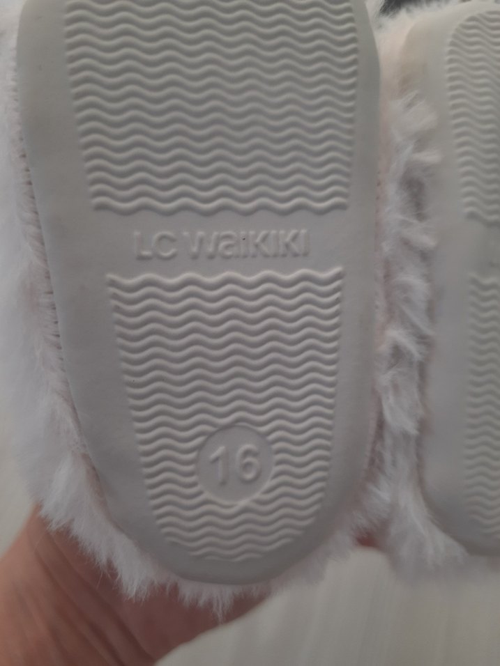 Pembe Nakışlı Kız Bebek Peluş Panduf - Görsel 5