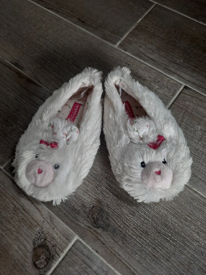 Kız Çocuk Tavşanlı Beyaz Panduf - Görsel 2