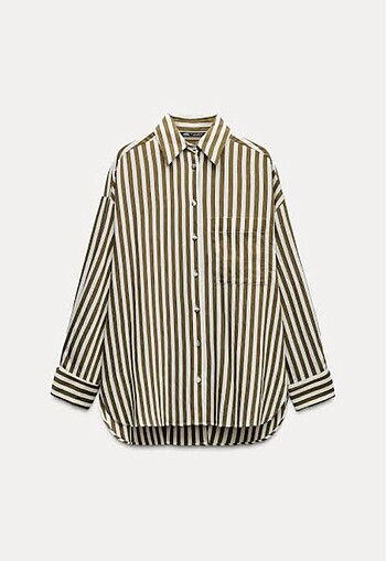 m Beden Zara oversize çizgili gömlek
