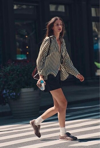 Zara Zara oversize çizgili gömlek