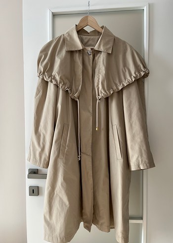 Vintage pelerinli Oversize trençkot