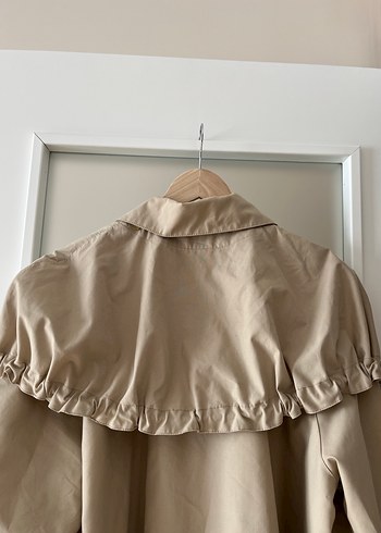 l Beden camel Renk Vintage pelerinli Oversize trençkot
