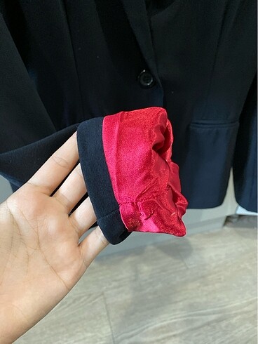 m Beden H&M Vatkalı Fuşya Astarlı Fitted Blazer
