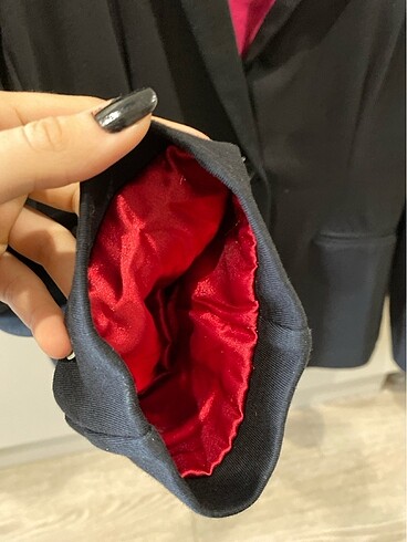 H&M H&M Vatkalı Fuşya Astarlı Fitted Blazer