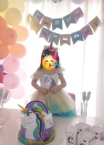 5 Yaş Beden Unicorn kostüm elbise