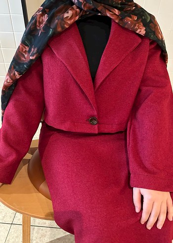 Crop Ceket Etek 2li Takım - Görsel 2