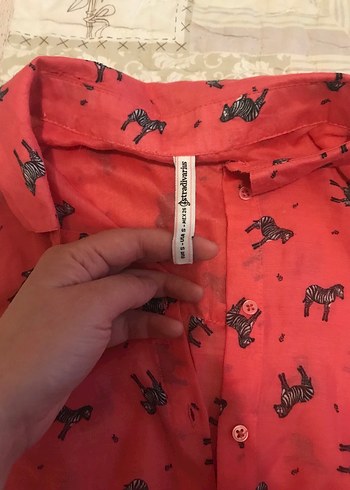 Kolsuz, Desenli Kırmızı Gömlek - Görsel 2