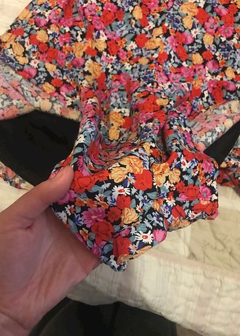 Çiçek Desenli Midi Bohem şort Elbise - Görsel 3