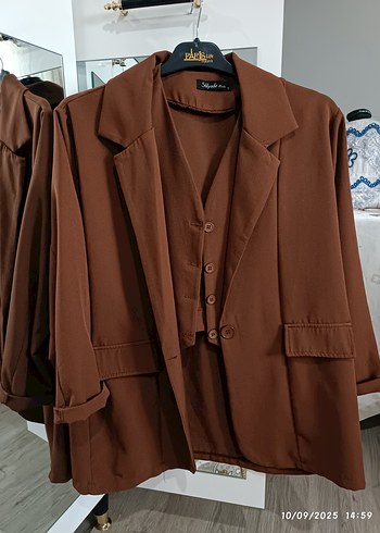 m Beden Kadın 3 lü blazer takım