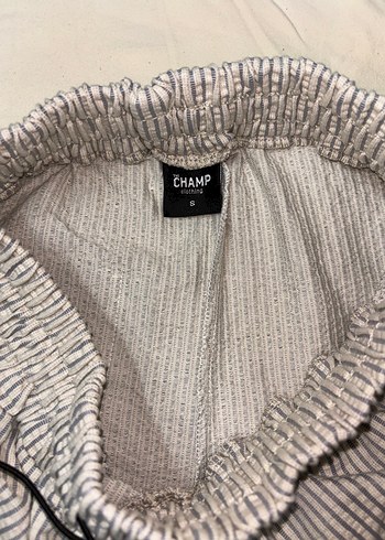 Gri Çizgili Keten Midi Pantolon - Görsel 5