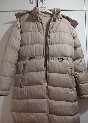 Diğer Bej Kadın Midi Kışlık Mont