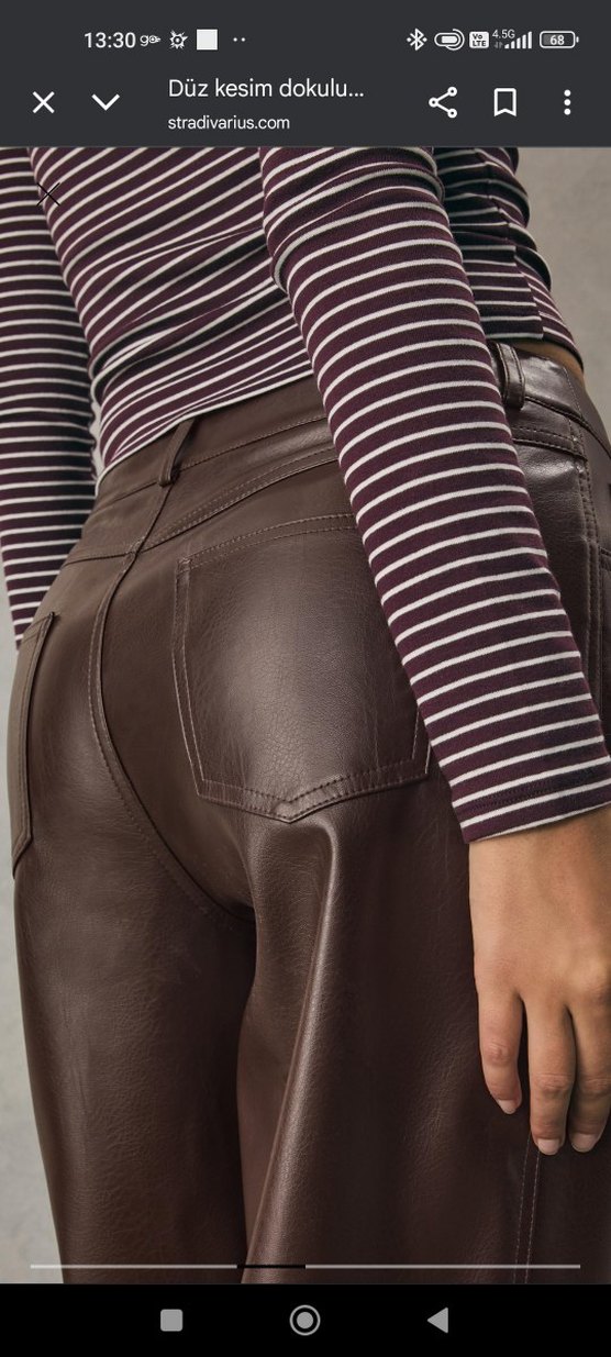 Kahverengi Deri Pantolon - Görsel 2