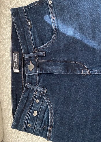 Düğmeli Lacivert erkek Denim Pantolon