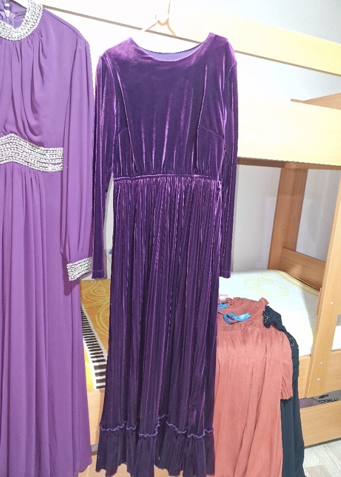 Kadife elbise uzun elbise uzun abiye Kadife abiye  - Görsel 5