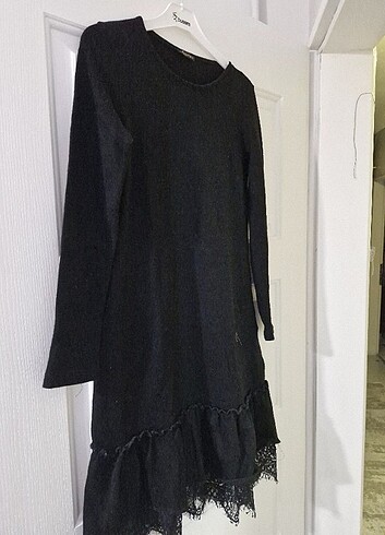 Siyah kış sonbahar elbisesi   - Görsel 3