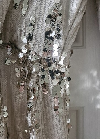 Pul payetli uzun elbise - Görsel 7