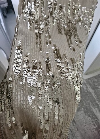 Pul payetli uzun elbise - Görsel 10