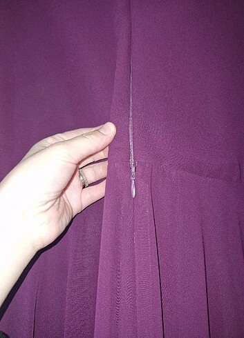 Tesettur abiye kapali abiye mürdüm abiye uzun abiye - Görsel 5