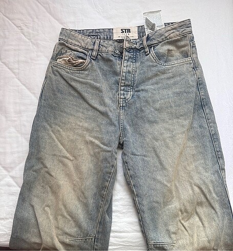 36 Beden mavi Renk Stradivarius Baggy Jean