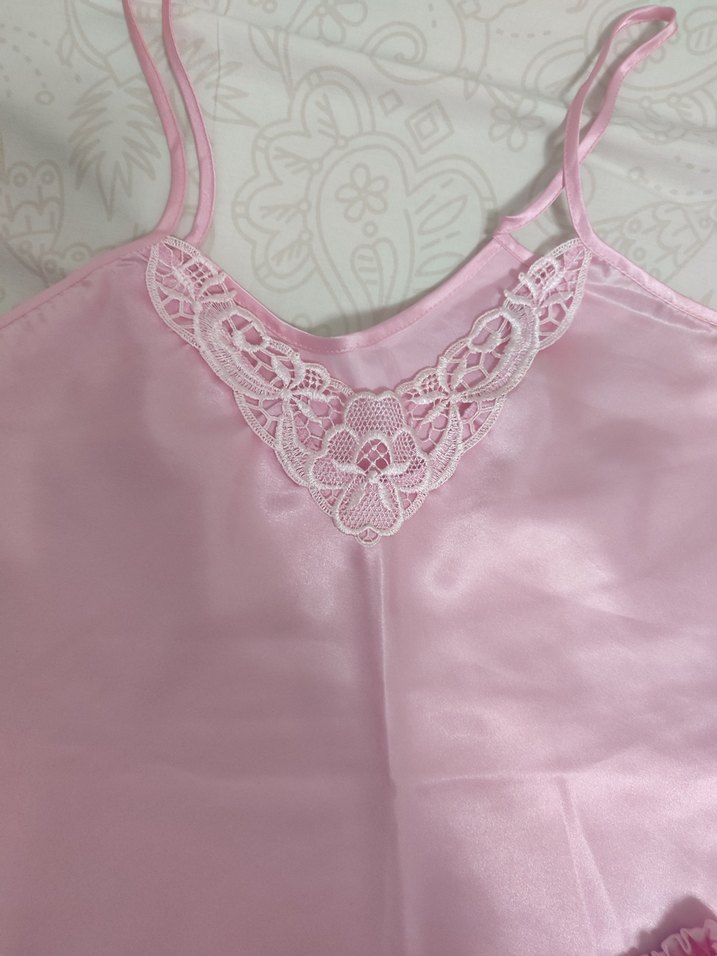 Pembe Nakışlı Kısa Kadın Pijama Takımı - Görsel 4