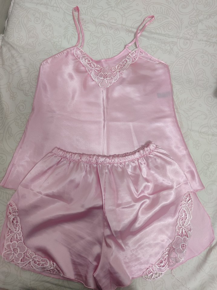 Pembe Nakışlı Kısa Kadın Pijama Takımı - Görsel 2