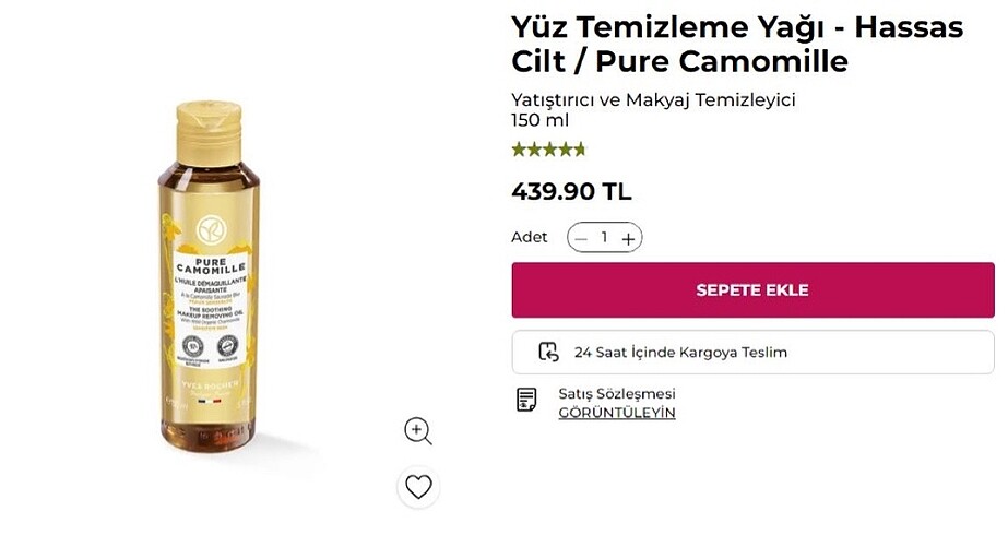 Beden Yves Rocher Yüz/ Makyaj Temizleme Yağı