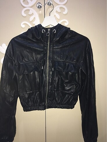 Deri ceket crop