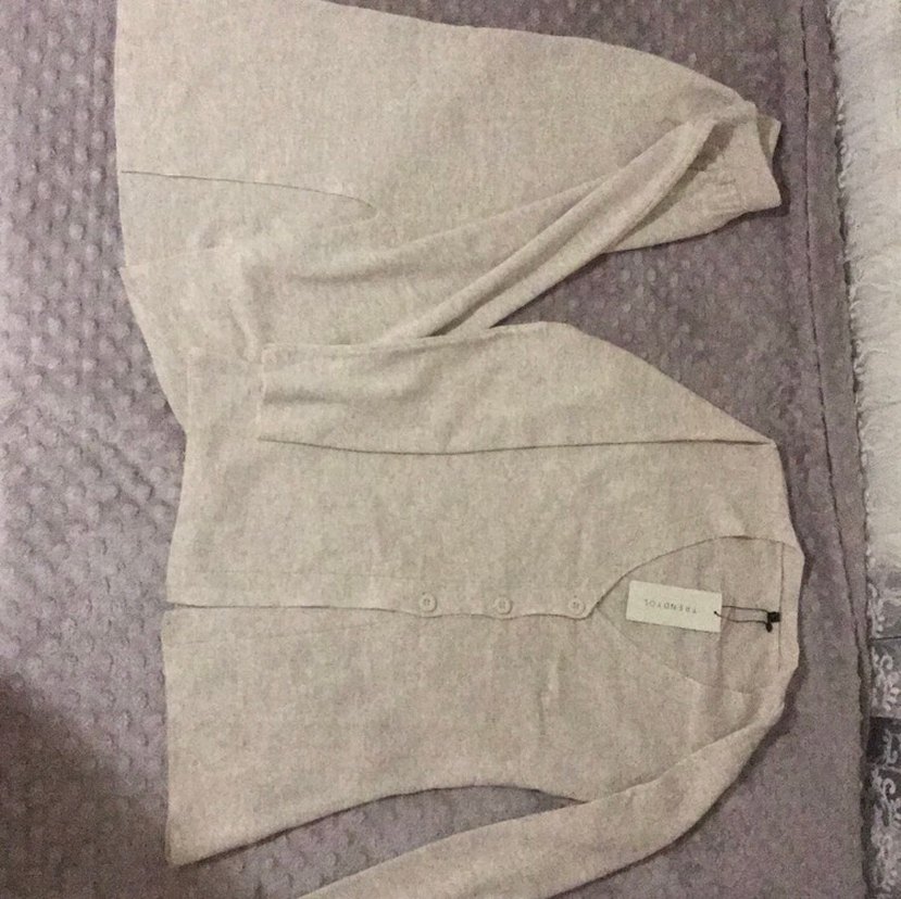 Beyaz Midi Etek ve Düğmeli Hırka Takımı - Görsel 2