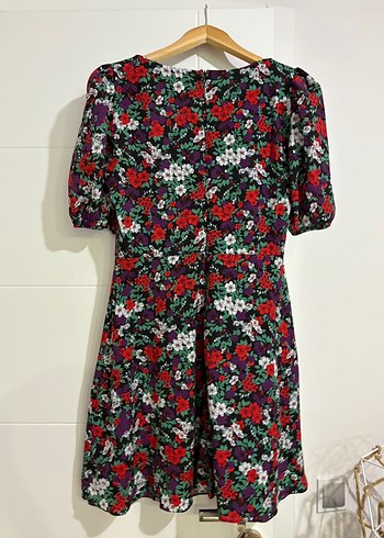 l Beden Çiçek Desenli Vintage Midi Elbise