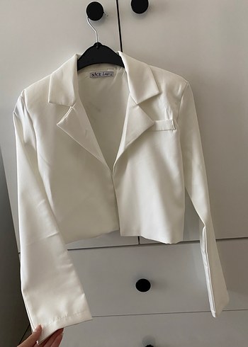 Beyaz Mini Kadın Blazer