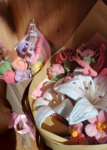 El Yapımı Bohem Renkli Çiçek Buketi - Görsel 3