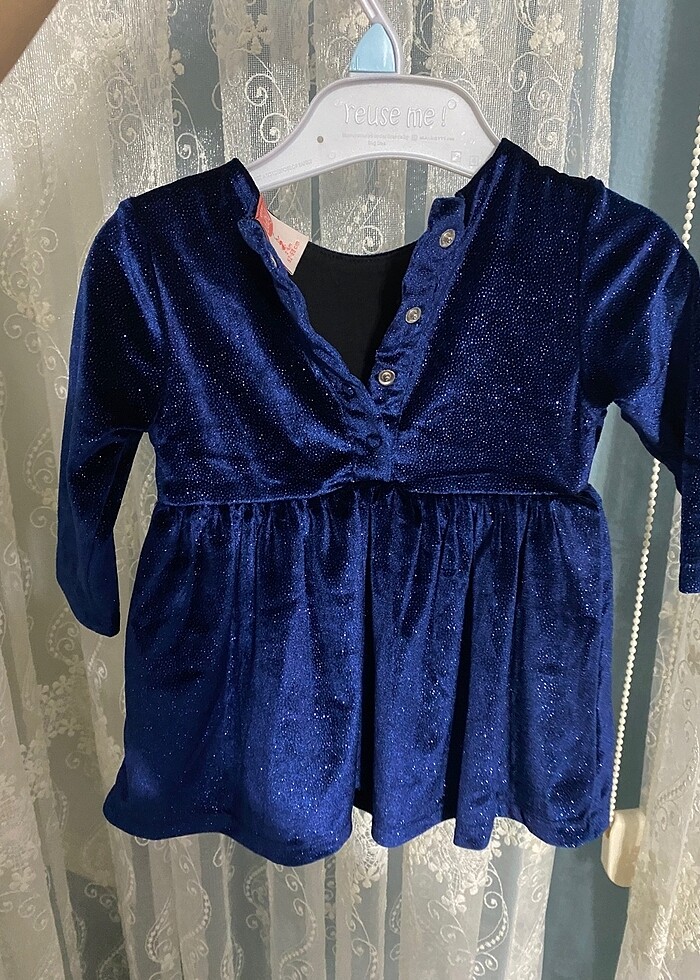 Koton bebek kadife elbise - Görsel 2