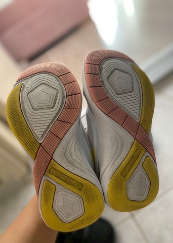 Kız Çocuk Gri Çok Renkli Spor Ayakkabı Velcro - Görsel 5