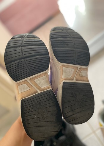 Kız Çocuk Gri Çok Renkli Spor Ayakkabı Velcro - Görsel 3