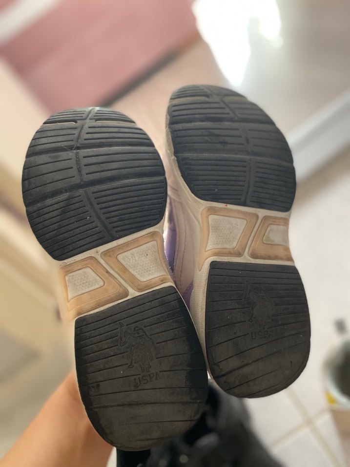 Kız Çocuk Gri Çok Renkli Spor Ayakkabı Velcro - Görsel 3