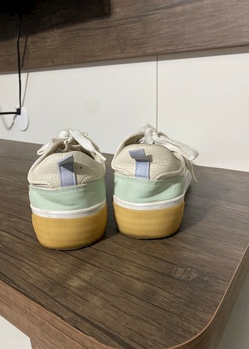 Beyaz Pastel Platform Topuklu Kadın Spor Ayakkabı - Görsel 4