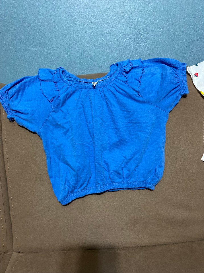 Kız Çocuk Renkli Desenli Straplez Bluz - Görsel 2