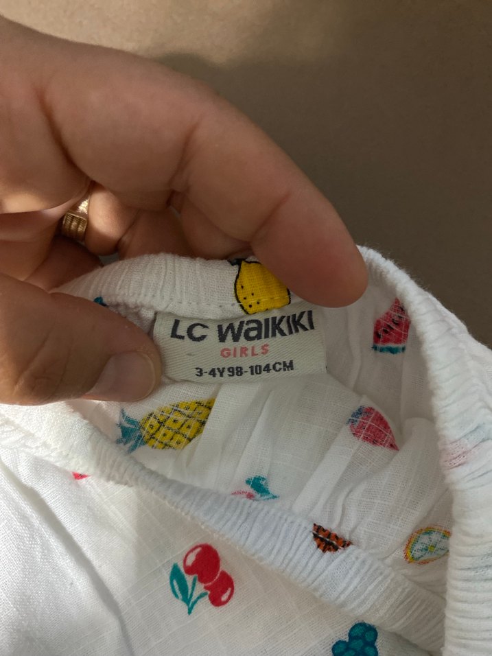 Kız Çocuk Renkli Desenli Straplez Bluz - Görsel 4