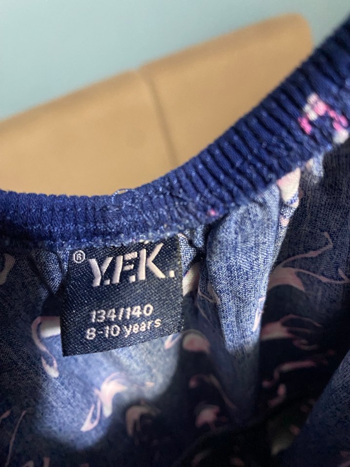 Flamingo desenli kumaş elbise - Görsel 2