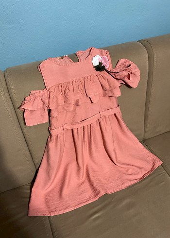 LC Waikiki Pembe Straplez Bohem Kız Elbisesi